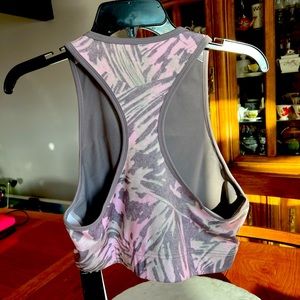 Adidas, Large, color grey with multi color on top.